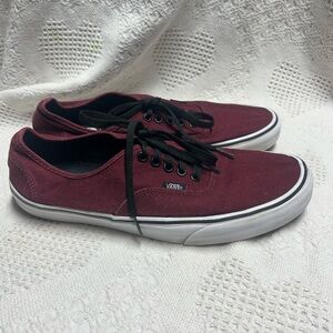 Men’s Vans Off the Wall Maroon Black Laces Skateboard Sz 11  Style 721454 Shoes
